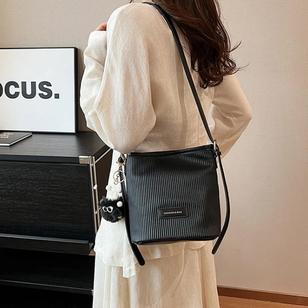 Crossbody Bag for Women,Color-Blocked Bucket Bag - Versatile, Casual, Adjustable Strap, Work Beach Travel