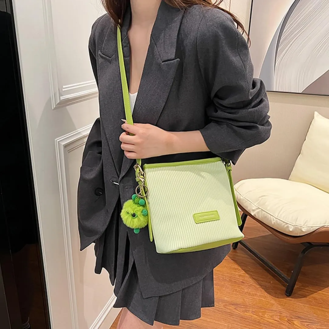 Crossbody Bag for Women,Color-Blocked Bucket Bag - Versatile, Casual, Adjustable Strap, Work Beach Travel