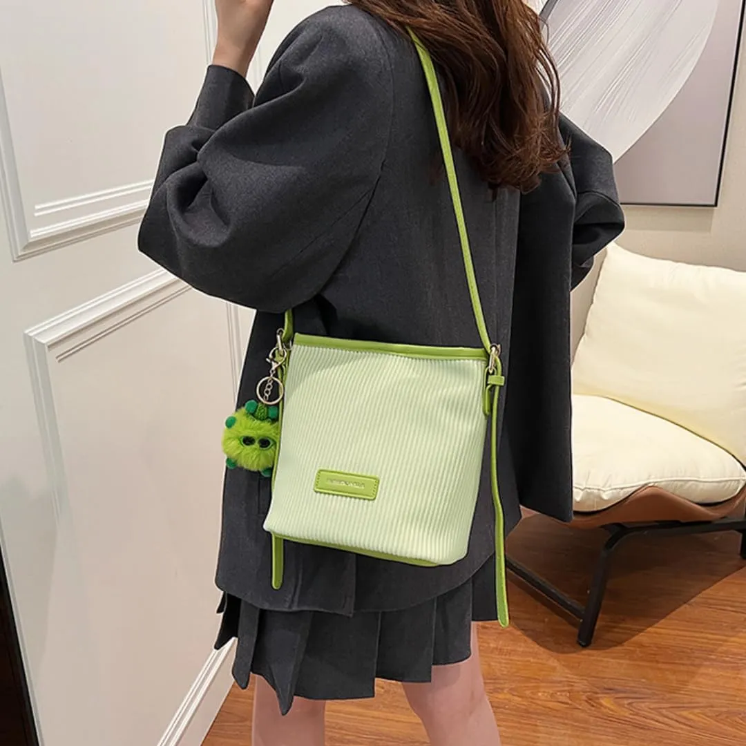 Crossbody Bag for Women,Color-Blocked Bucket Bag - Versatile, Casual, Adjustable Strap, Work Beach Travel