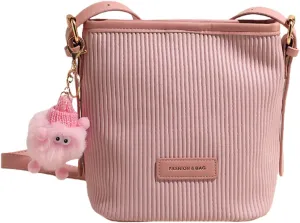 Crossbody Bag for Women,Color-Blocked Bucket Bag - Versatile, Casual, Adjustable Strap, Work Beach Travel