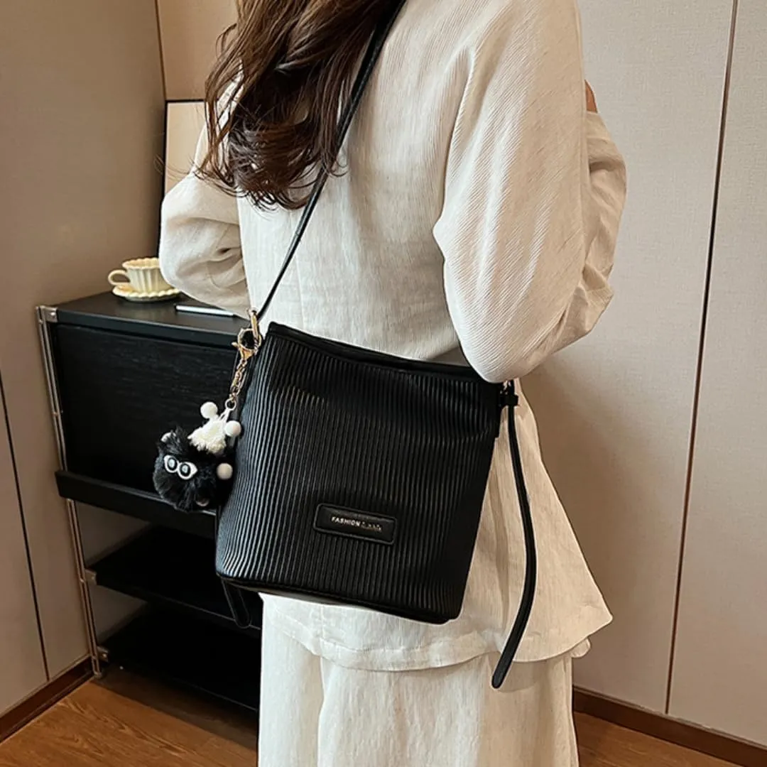 Crossbody Bag for Women,Color-Blocked Bucket Bag - Versatile, Casual, Adjustable Strap, Work Beach Travel