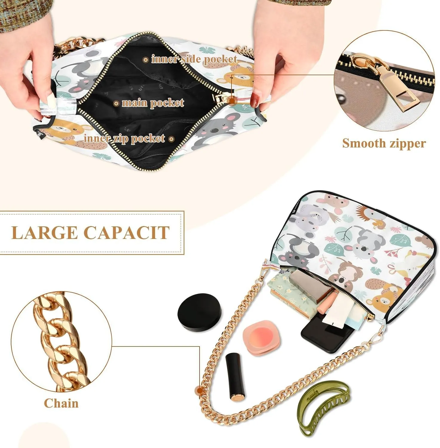 Cute Australian Animals Mini Handbag, Trendy Purses for Women