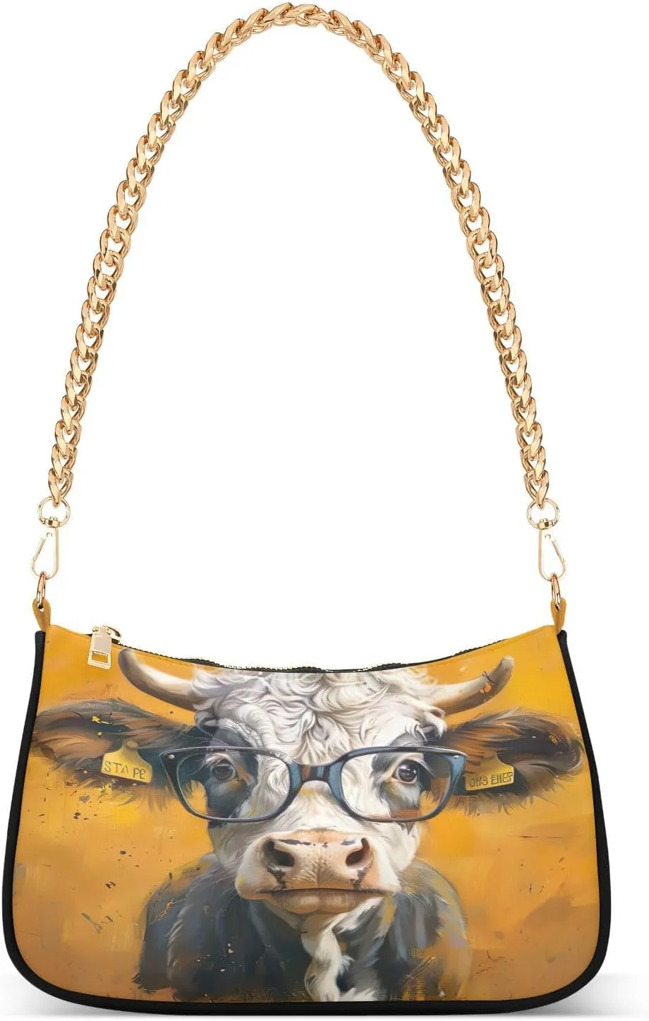 Cute Pig Window Brown Woman Tote Bag Purse, Trendy Bag