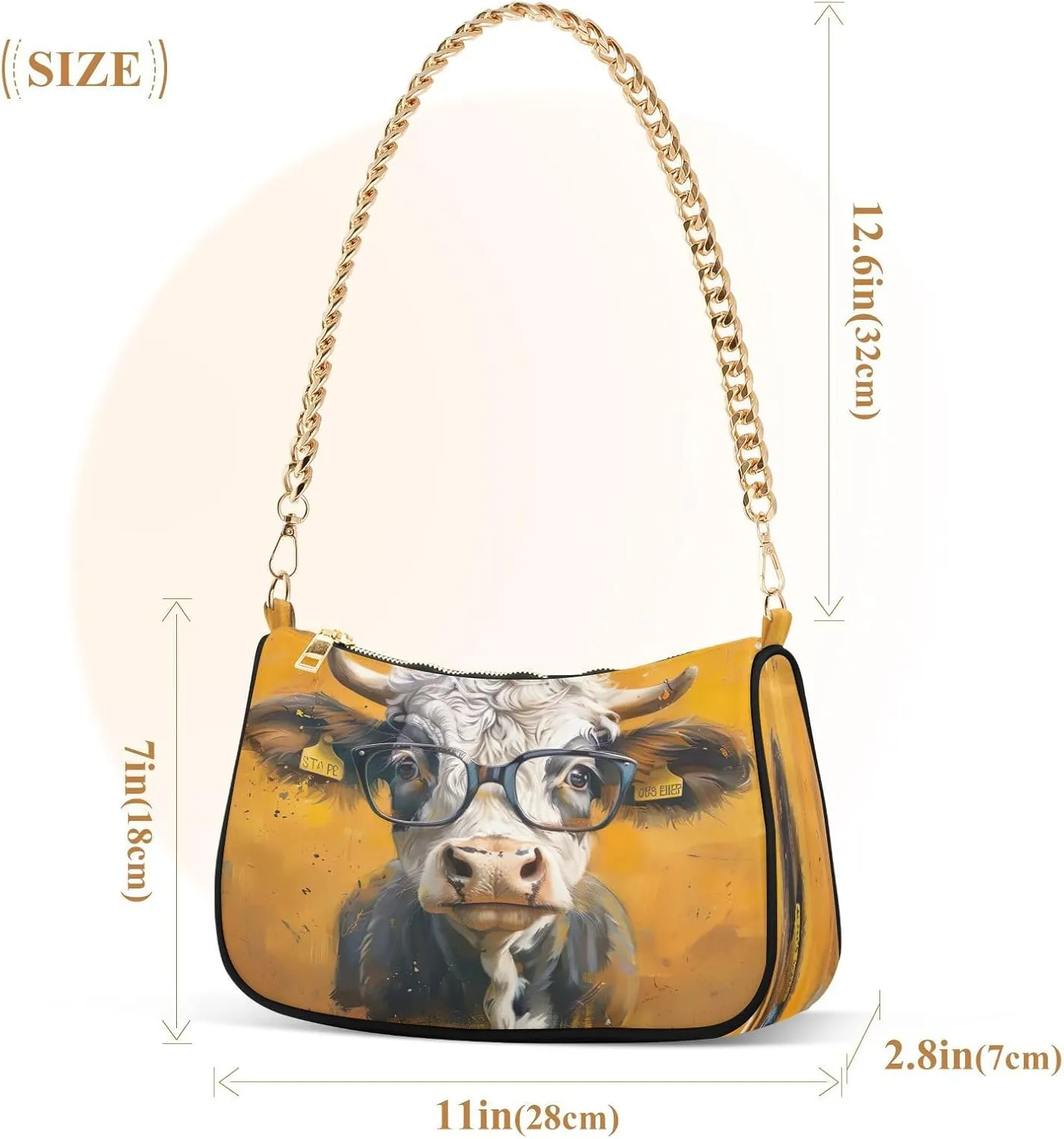 Cute Pig Window Brown Woman Tote Bag Purse, Trendy Bag