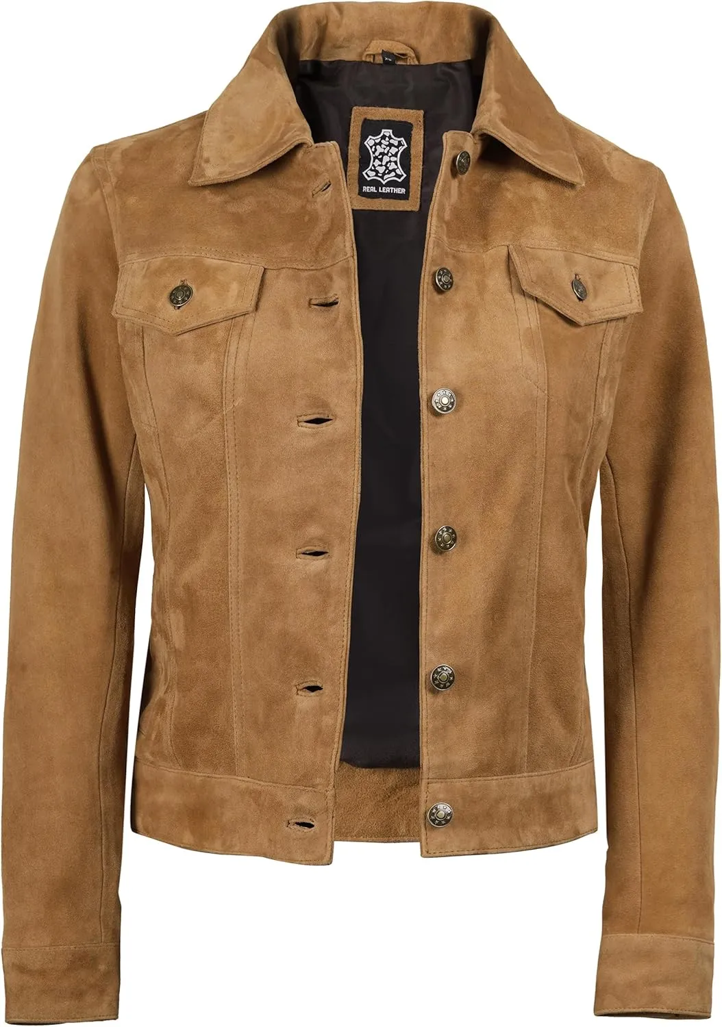 Decrum Womens Leather Jacket - Fashion Real Lambskin Leather Jackets for Women