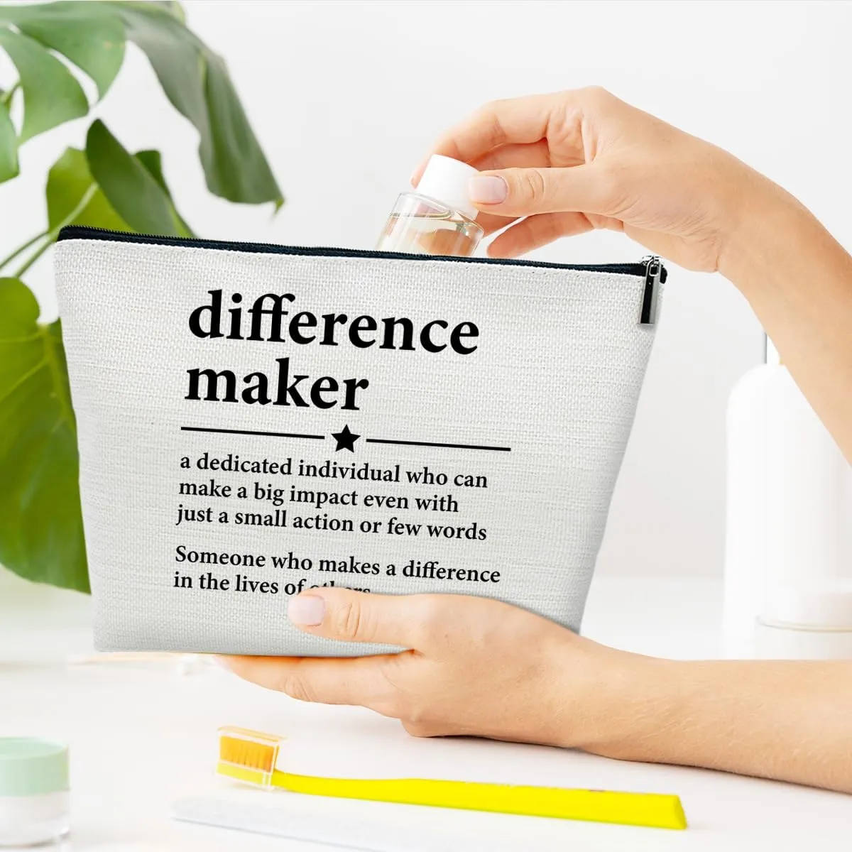 Difference Maker Gift Makeup Bag, Thank You Appreciation Retirement Gifts for Boss Lady Mentor Teacher Leader Coach Coworkers, Difference Maker Cosmetic Bags for Purse
