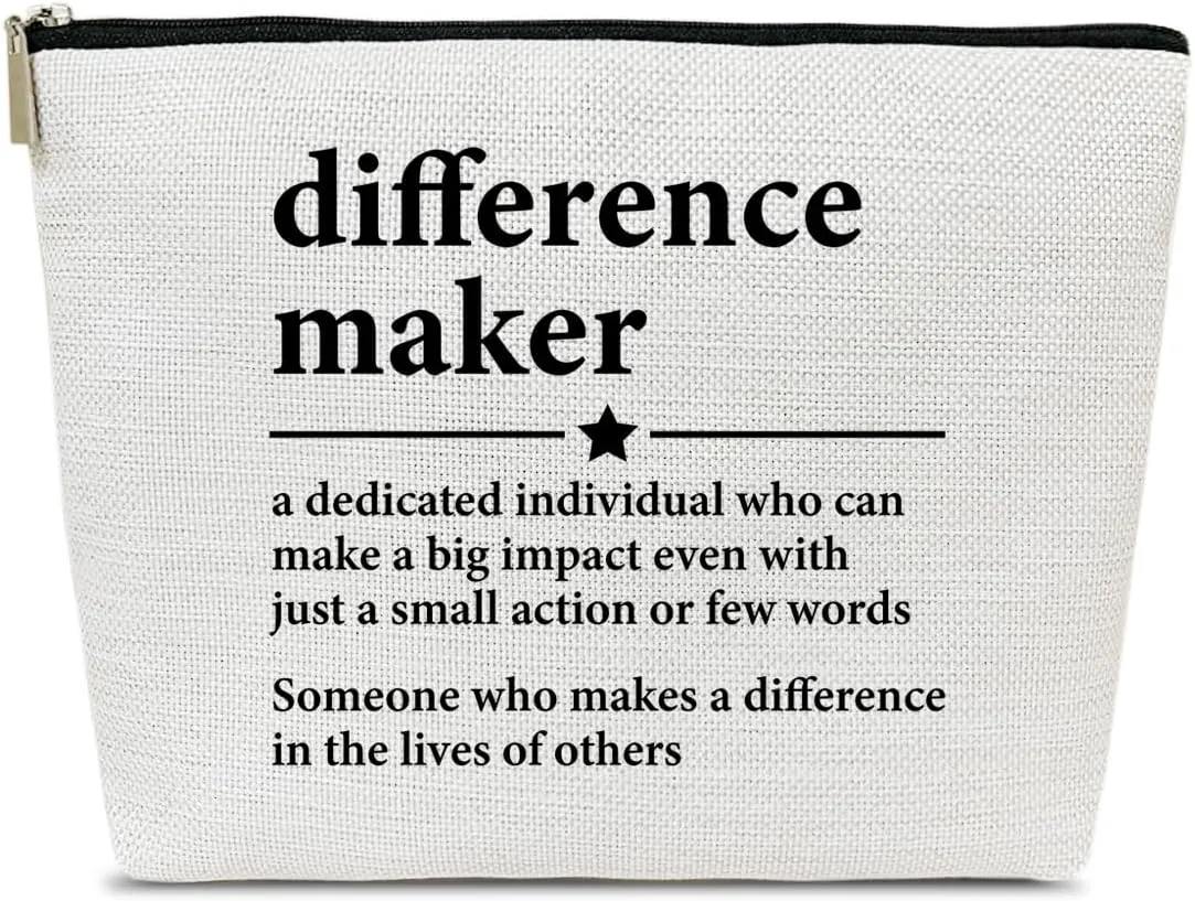 Difference Maker Gift Makeup Bag, Thank You Appreciation Retirement Gifts for Boss Lady Mentor Teacher Leader Coach Coworkers, Difference Maker Cosmetic Bags for Purse
