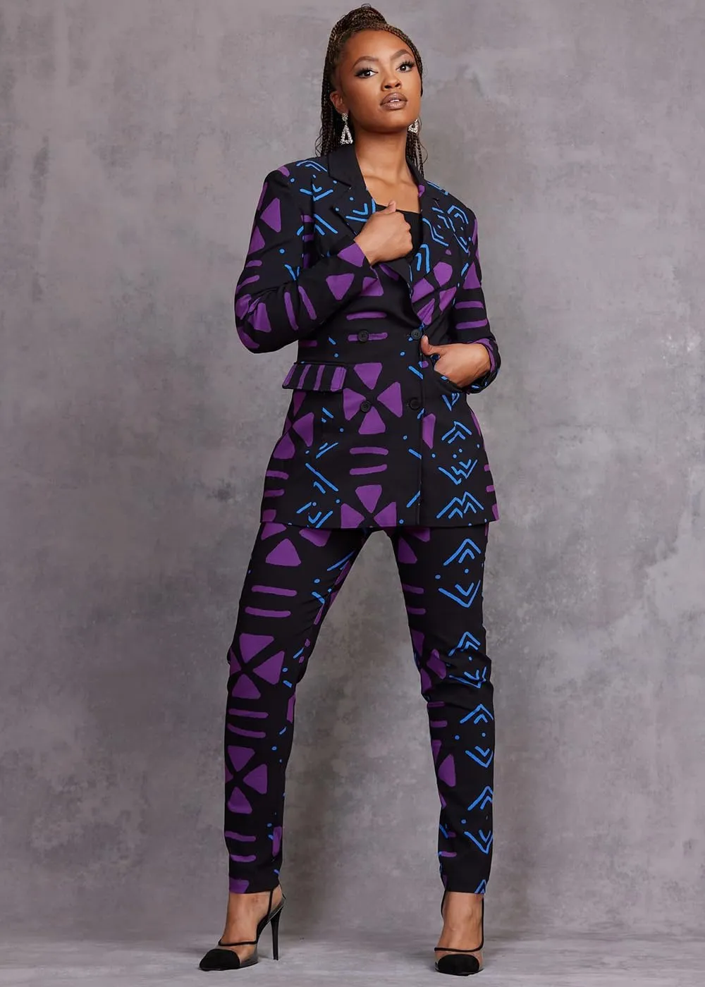 D'IYANU | African Blazer or Pants Suit for Women  Elegant African Attire  Stretch Jacket or Pants  Regular & Plus Sizes