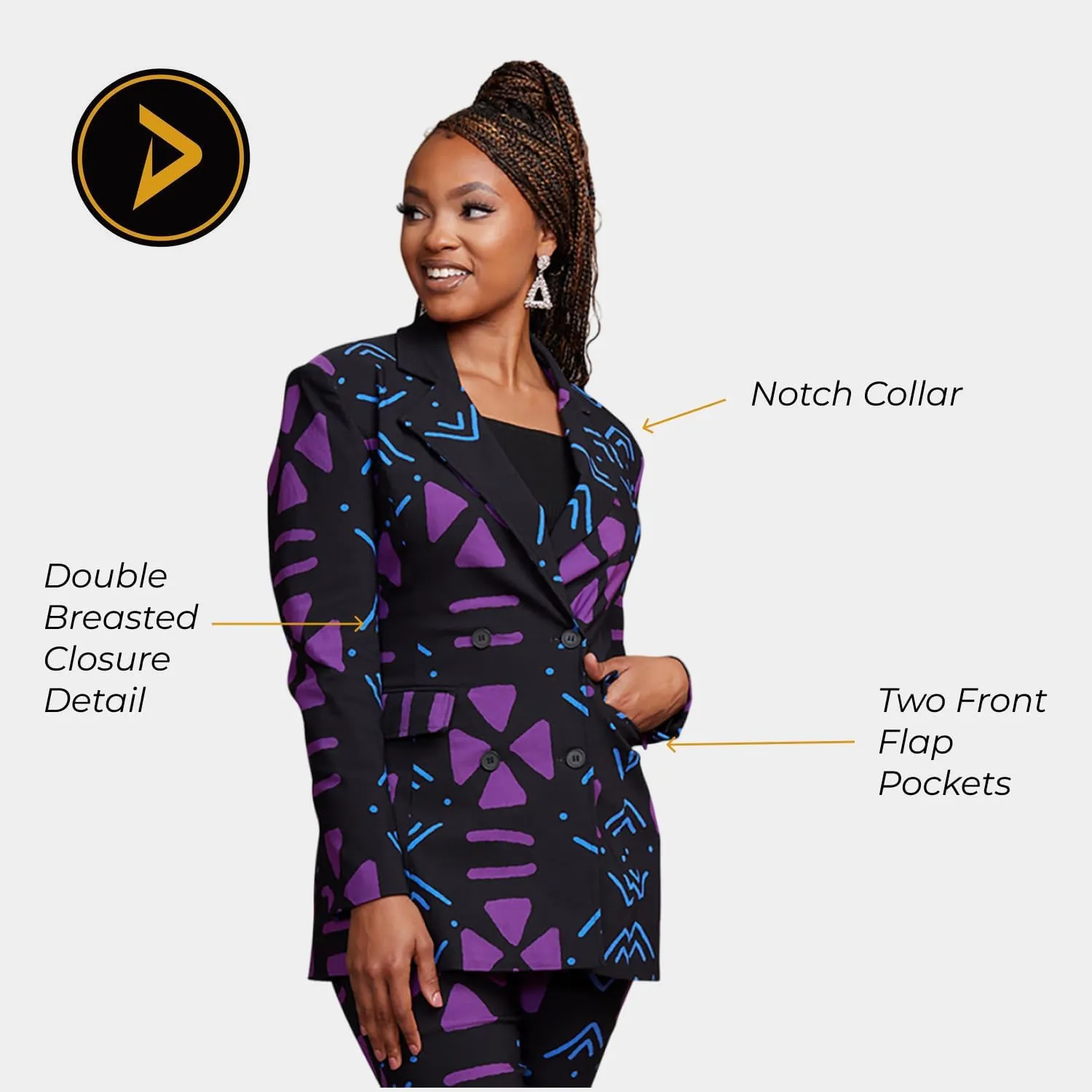 D'IYANU | African Blazer or Pants Suit for Women  Elegant African Attire  Stretch Jacket or Pants  Regular & Plus Sizes