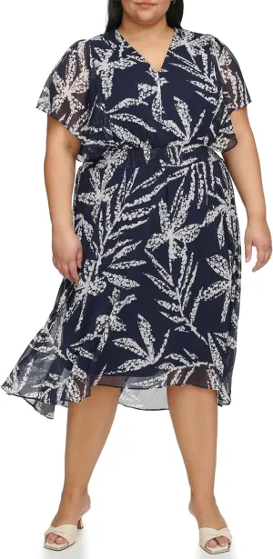 DKNY Women's Jewel Neck Scuba Crepe Dress