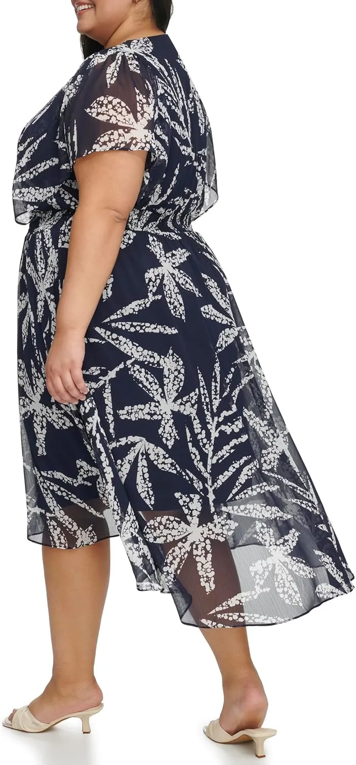 DKNY Women's Jewel Neck Scuba Crepe Dress