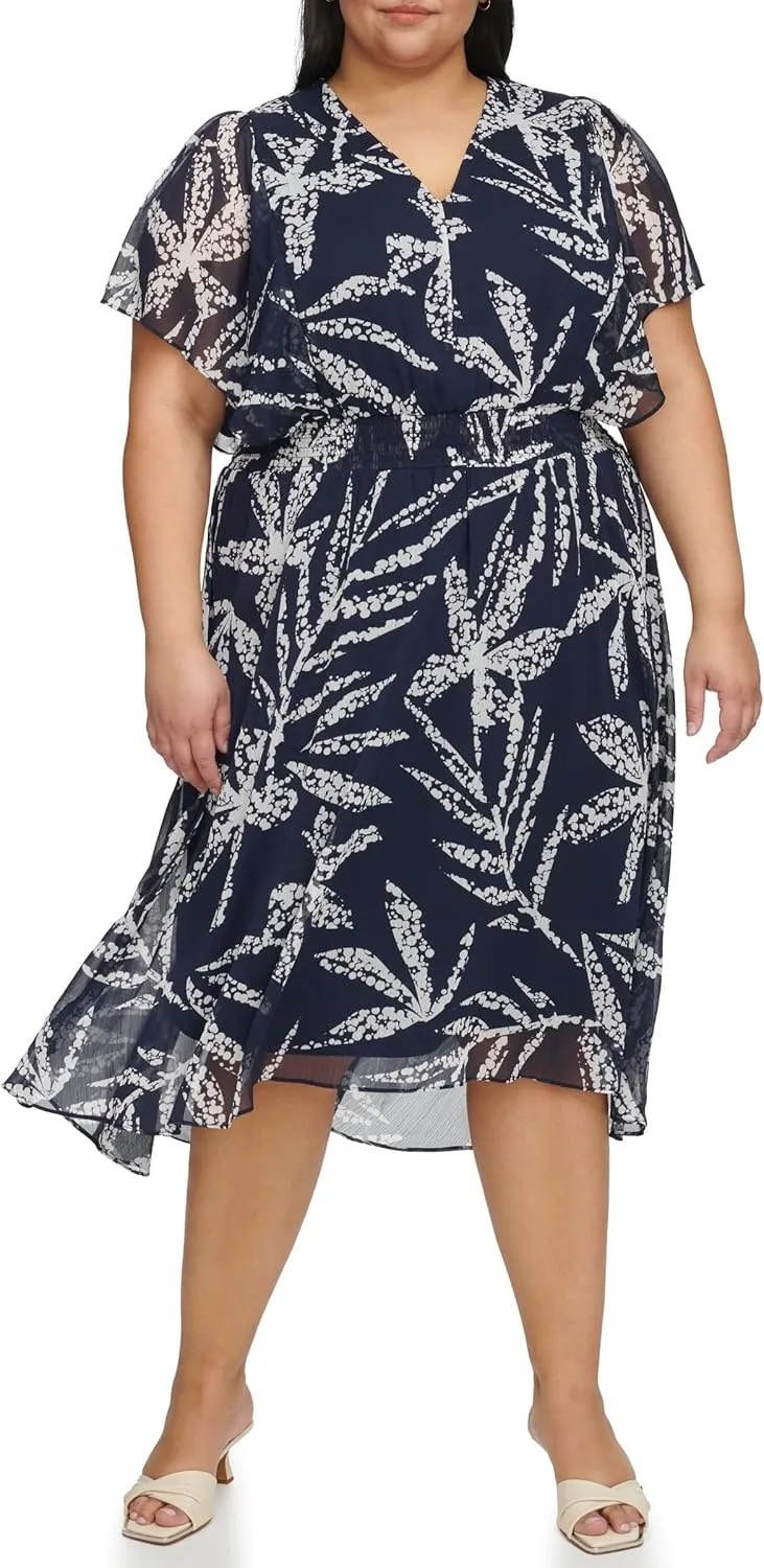 DKNY Women's Jewel Neck Scuba Crepe Dress
