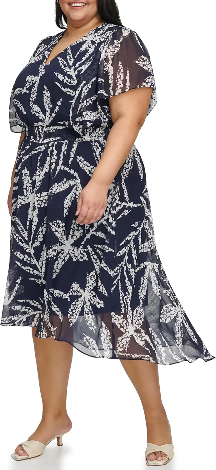 DKNY Women's Jewel Neck Scuba Crepe Dress