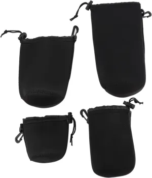 DOITOOL Protective Camera Lens Pouch 4pc Set Lens Bag for Dslr Easy Zipper and