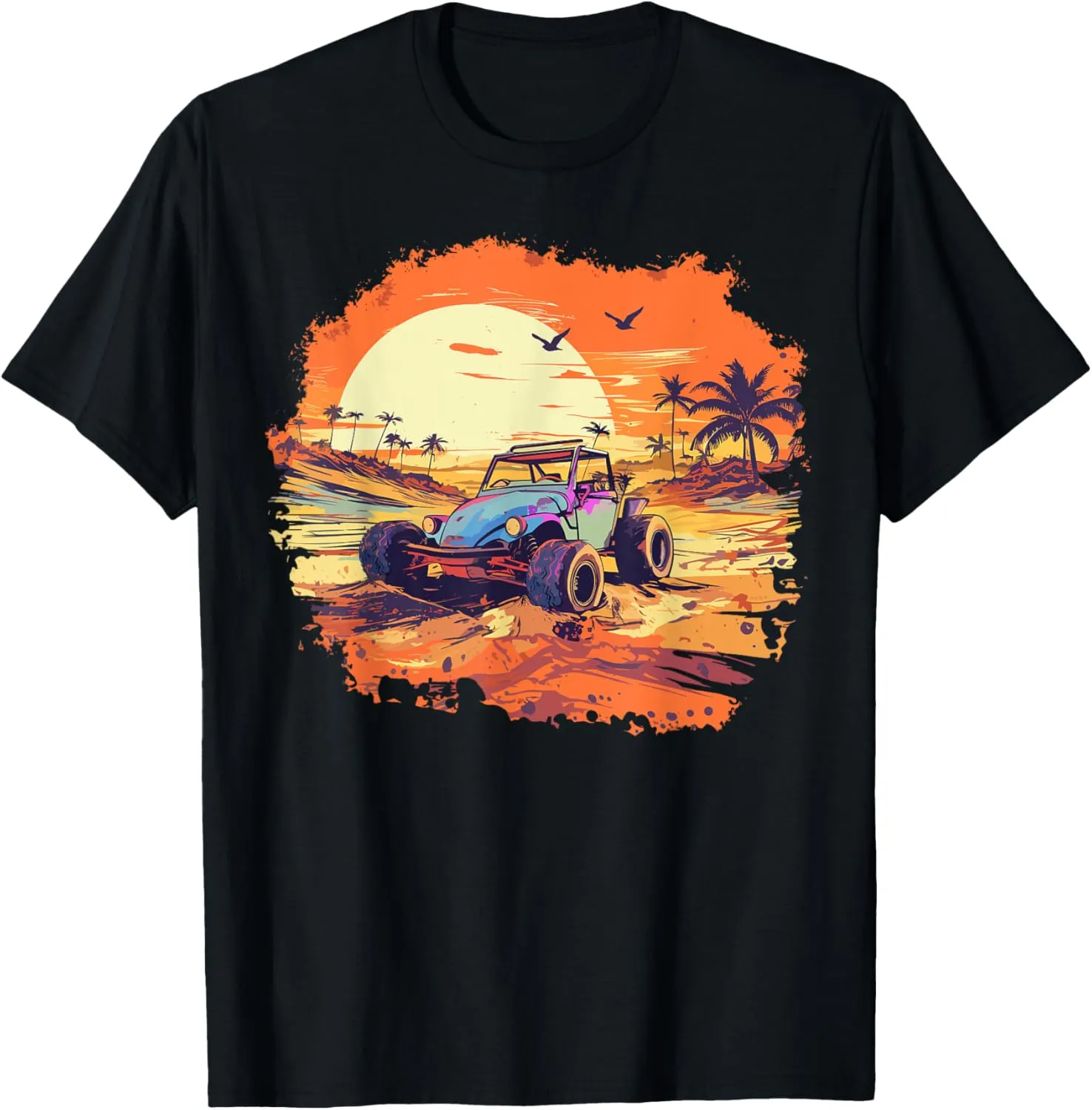 Dune Buggy Classic Beach Car Retro Vintage Sunset Graphic T-Shirt