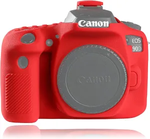 Easy Hood Case for Canon 90D Camera, Texture Surface, Anti-Scratch Slim Fit Soft Silicone Rubber Protective Cover Protector Skin for Canon EOS 90D DSLR Camera (Red) Brand: Easy Hood
