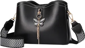Fashionable And Versatile Women's Casual Large Capacity Simple Solid Color Single Shoulder Crossbody (Black, One Size)