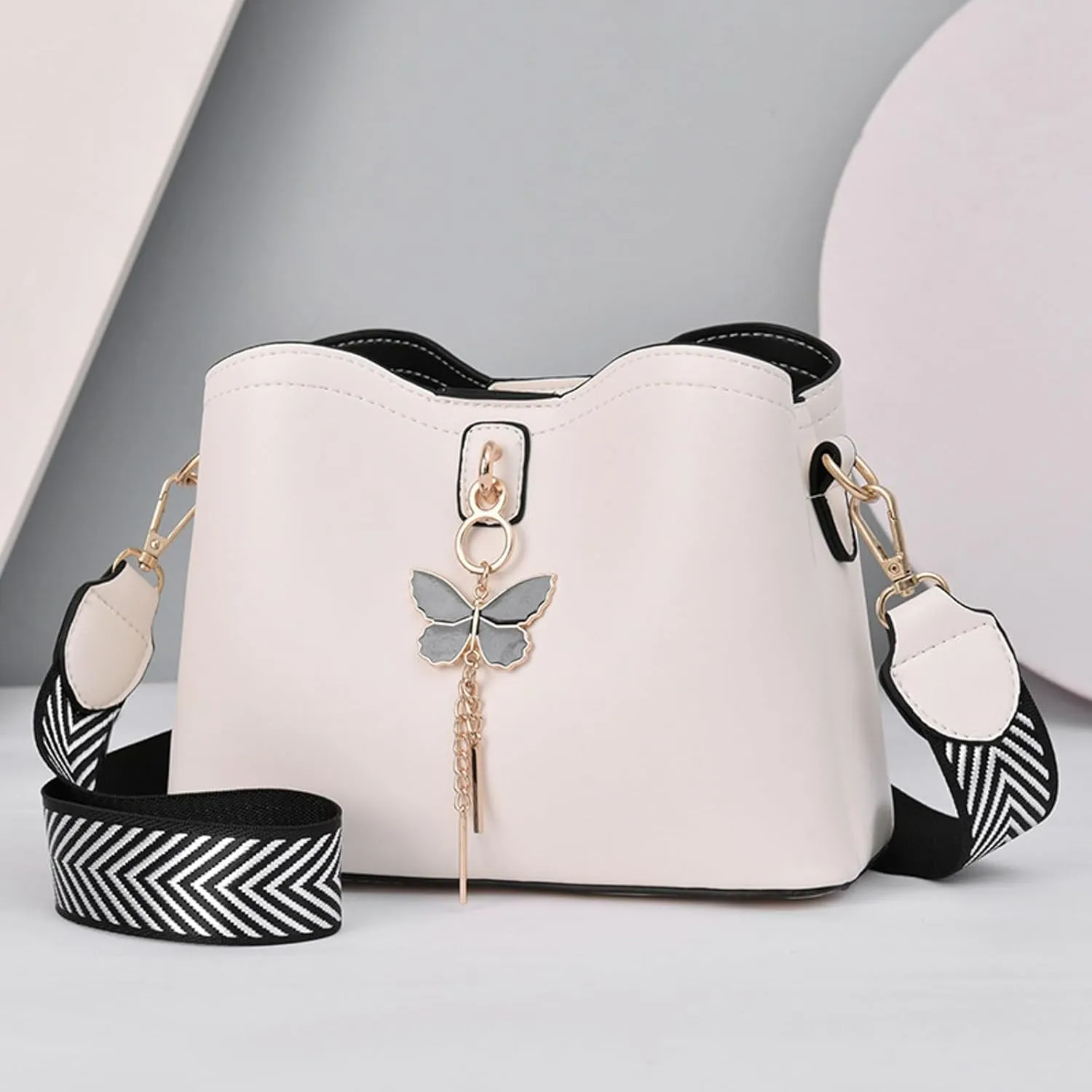 Fashionable And Versatile Women's Casual Large Capacity Simple Solid Color Single Shoulder Crossbody (White, One Size)