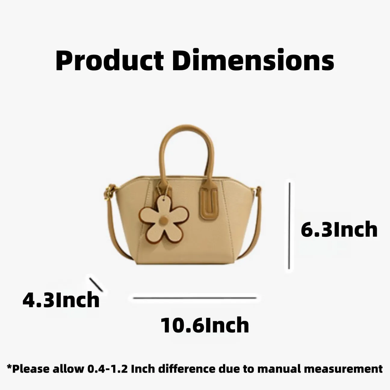 Fashionable Women's Bucket Bag - Versatile Handbag with Adjustable Strap & Flower Charm,Zippered Closure