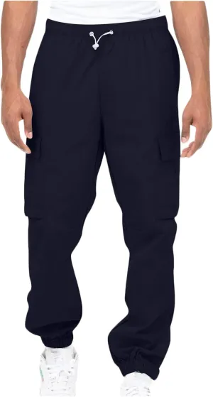 Finelylove Mens Big and Tall Sweatpants Elastic Waist Straight Fit Cargo Sweatpants Casual Stretch Workout Hiking Pants
