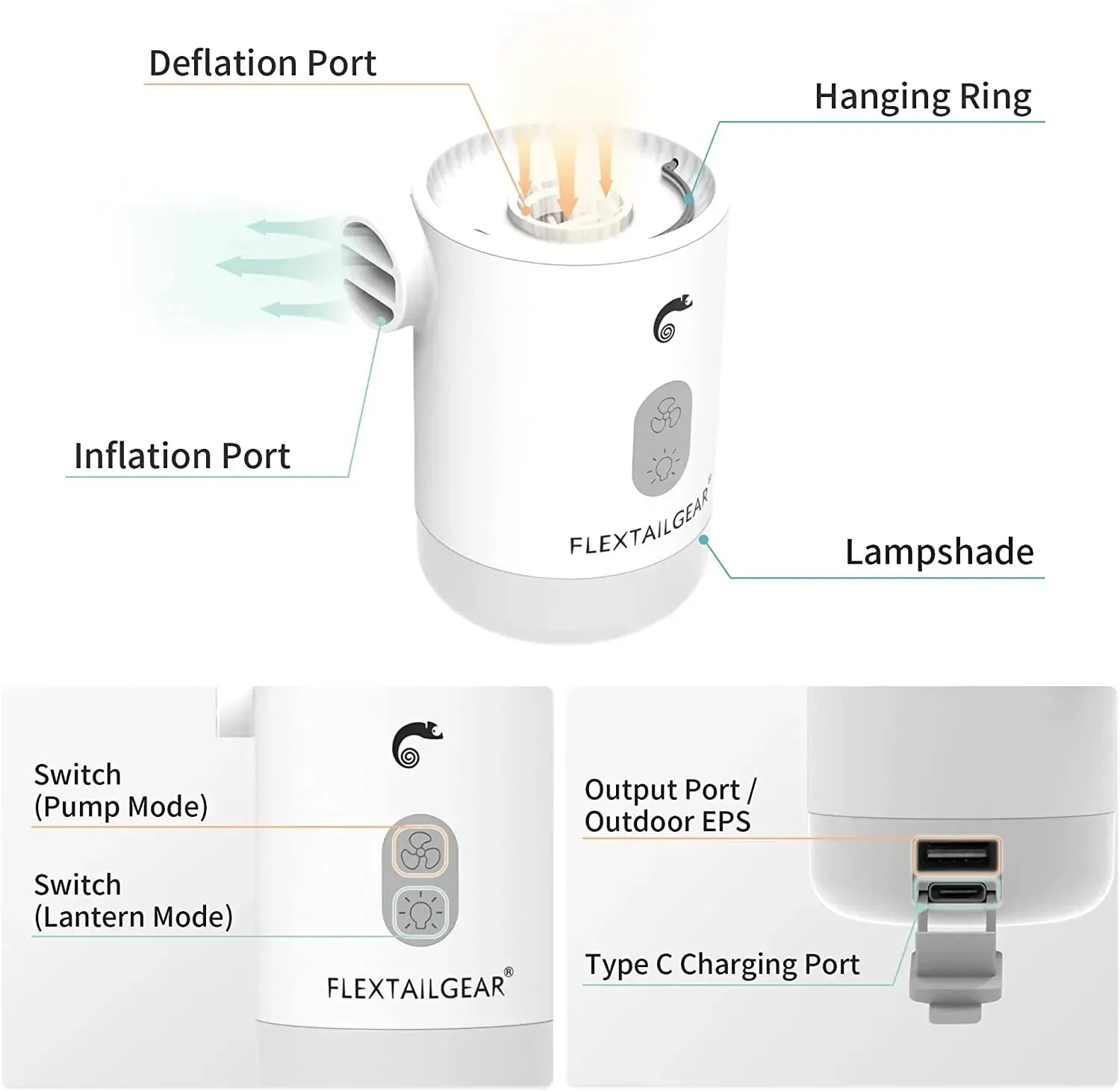 Flextailgear Max Pump 2 Pro Portable Mini Air Pump for Camping Usb Charging