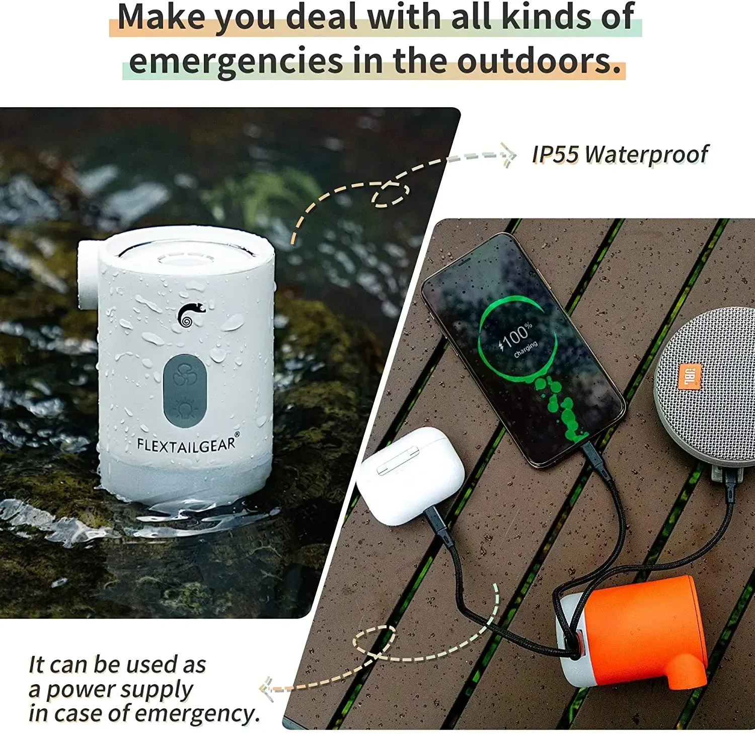 Flextailgear Max Pump 2 Pro Portable Mini Air Pump for Camping Usb Charging