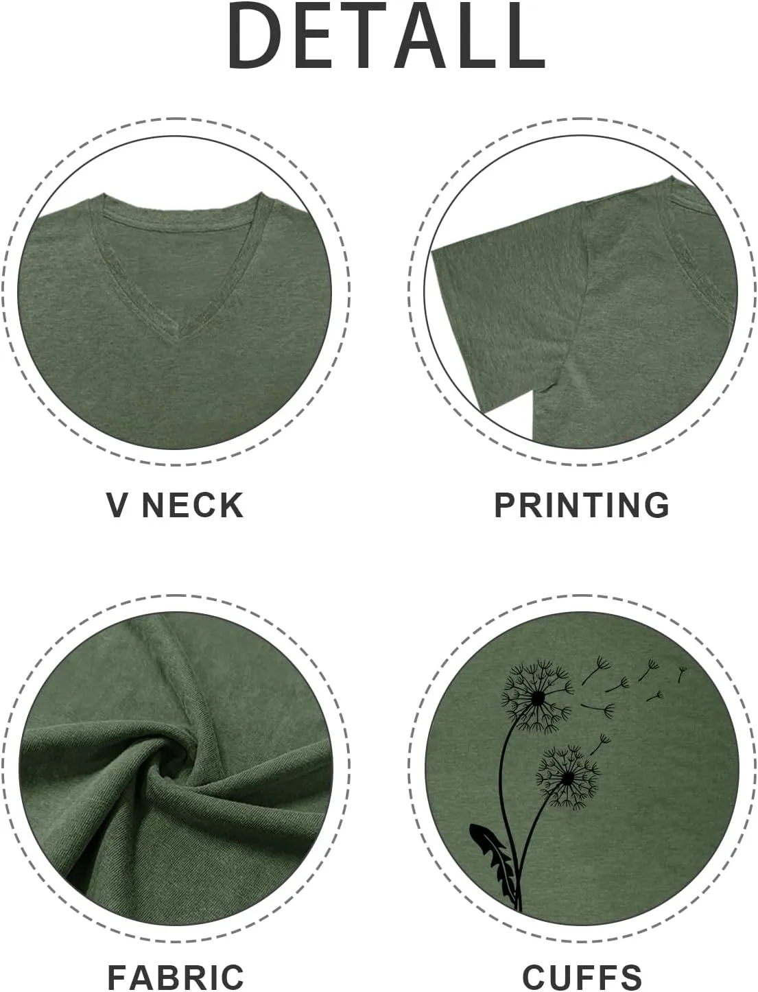 Flower Kindly Shirt for Women Funny Wildflower Plant T-Shirt Bohemian Summer Vacation V Neck Tops