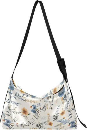 Flowers Floral Fresh Crossbody Bag for Women Men with Adjustable Strap PU Leather Shoulder Hobo Purse Bag 20850634