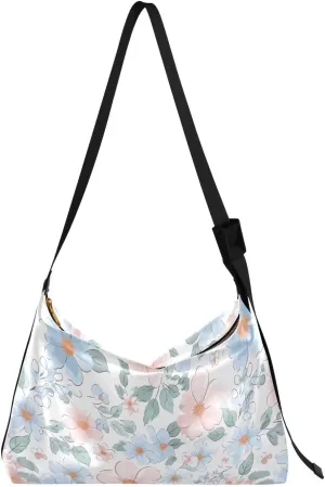 Flowers Floral Fresh Crossbody Bag for Women Men with Adjustable Strap PU Leather Shoulder Hobo Purse Bag 20851646