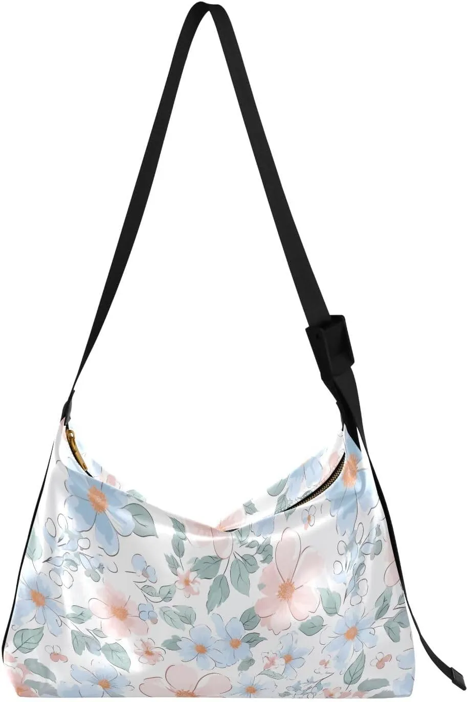 Flowers Floral Fresh Crossbody Bag for Women Men with Adjustable Strap PU Leather Shoulder Hobo Purse Bag 20851646