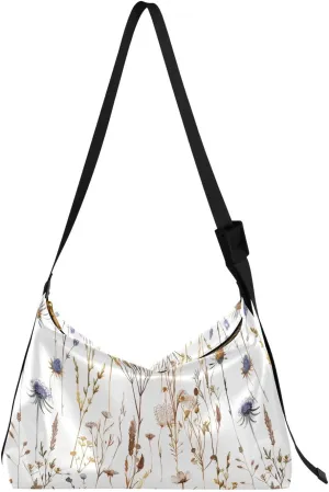 Flowers Fresh Crossbody Bag for Women Men with Adjustable Strap PU Leather Shoulder Hobo Purse Bag 20858199