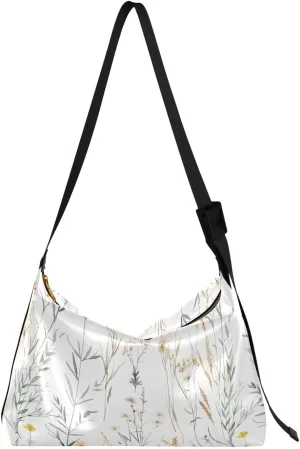 Flowers Fresh Crossbody Bag for Women Men with Adjustable Strap PU Leather Shoulder Hobo Purse Bag 20858200