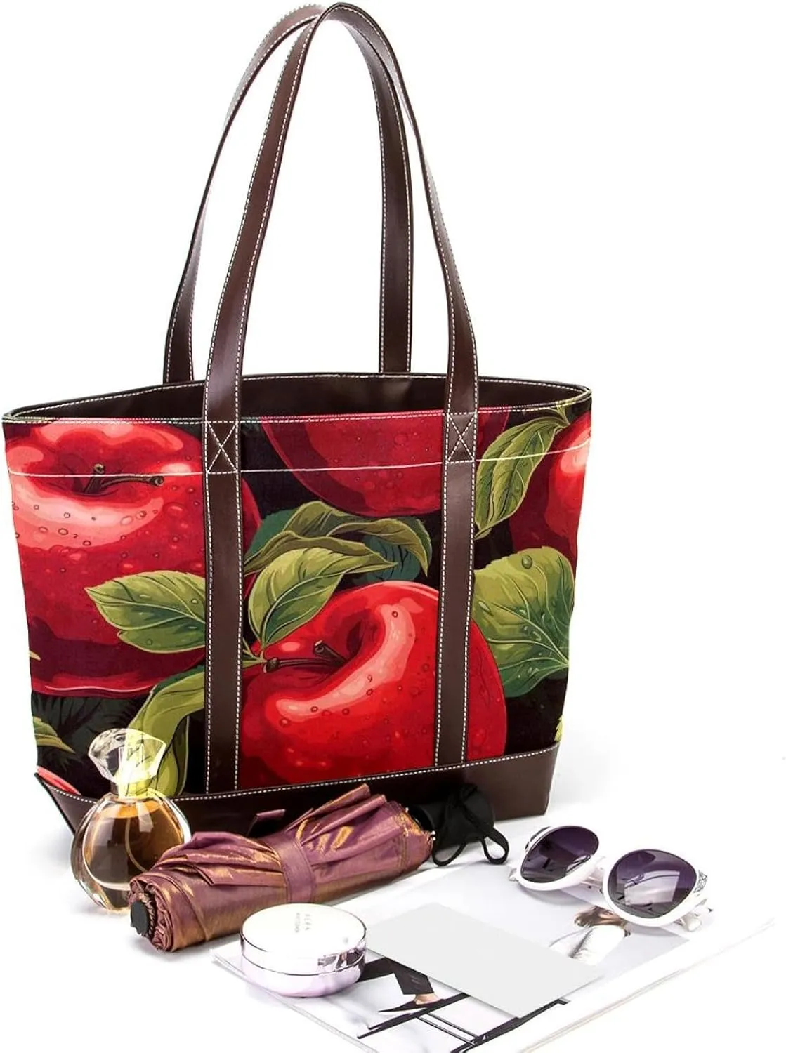 Fresh Fruits-463 Tote Bags Durable Leather Canvas Purses and Handbags for Women Top Handle Shoulder Satchel Hobo Bags
