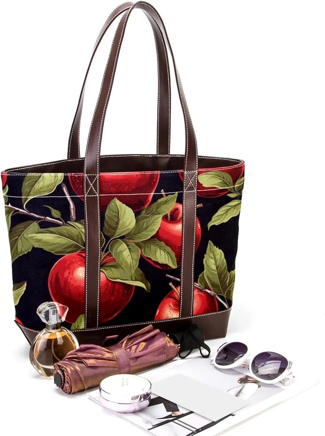 Fresh Fruits-463 Tote Bags Durable Leather Canvas Purses and Handbags for Women Top Handle Shoulder Satchel Hobo Bags