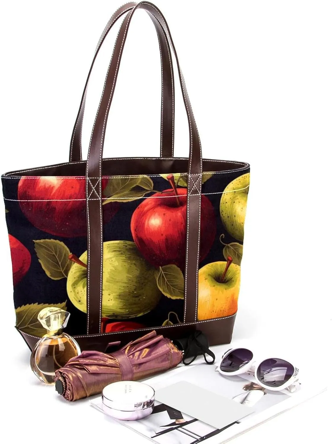 Fresh Fruits-463 Tote Bags Durable Leather Canvas Purses and Handbags for Women Top Handle Shoulder Satchel Hobo Bags