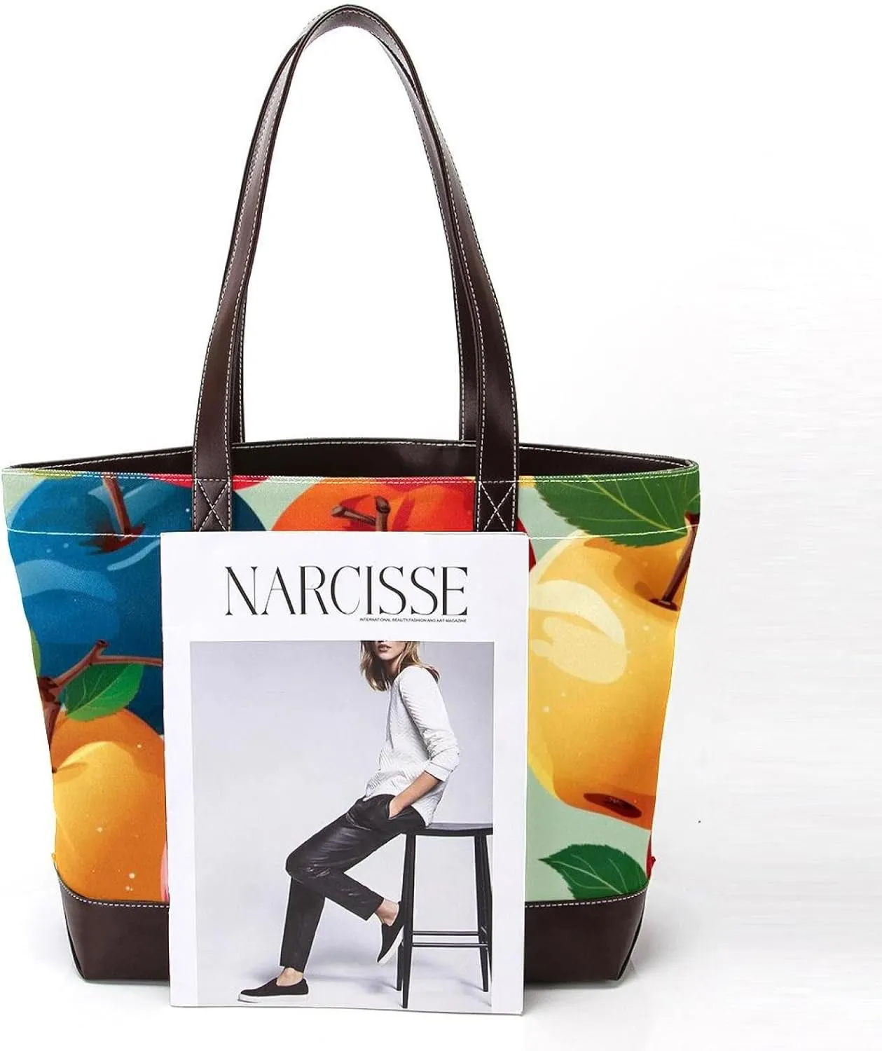 Fresh Fruits-463 Tote Bags Durable Leather Canvas Purses and Handbags for Women Top Handle Shoulder Satchel Hobo Bags
