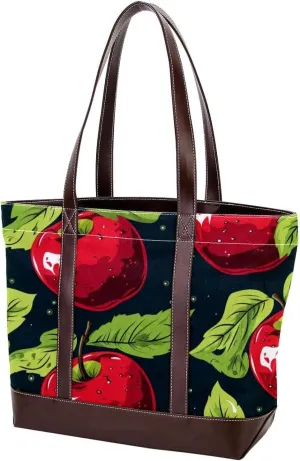 Fresh Fruits-463 Tote Bags Durable Leather Canvas Purses and Handbags for Women Top Handle Shoulder Satchel Hobo Bags