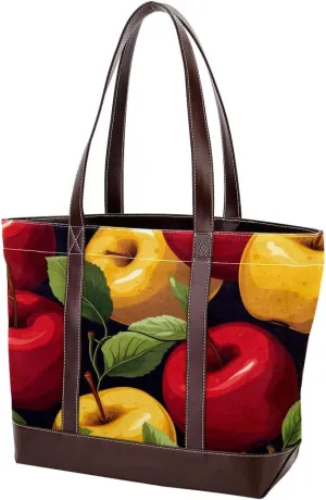 Fresh Fruits-463 Tote Bags Durable Leather Canvas Purses and Handbags for Women Top Handle Shoulder Satchel Hobo Bags