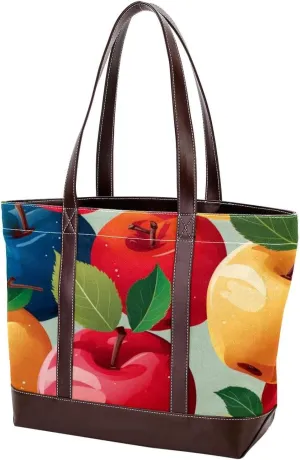 Fresh Fruits-463 Tote Bags Durable Leather Canvas Purses and Handbags for Women Top Handle Shoulder Satchel Hobo Bags