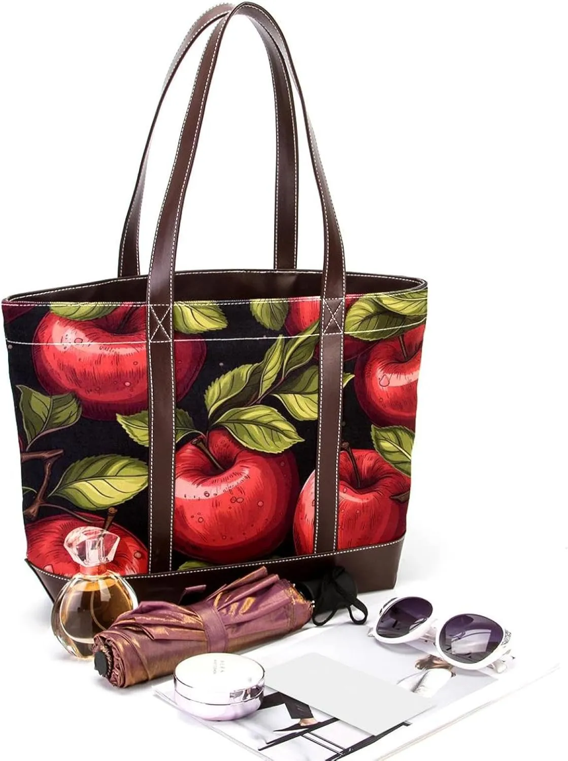 Fresh Fruits-463 Tote Bags Durable Leather Canvas Purses and Handbags for Women Top Handle Shoulder Satchel Hobo Bags