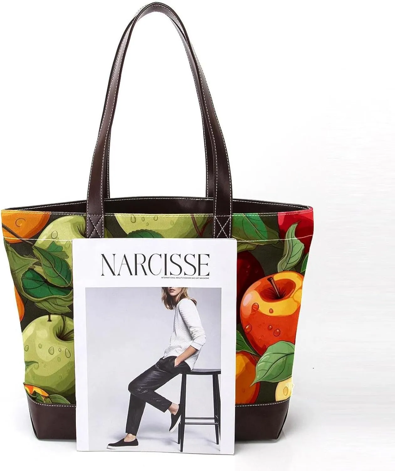 Fresh Fruits-507 Shoulder Purses for Women Large Soft Washed Leather Purses and Durable Handbags