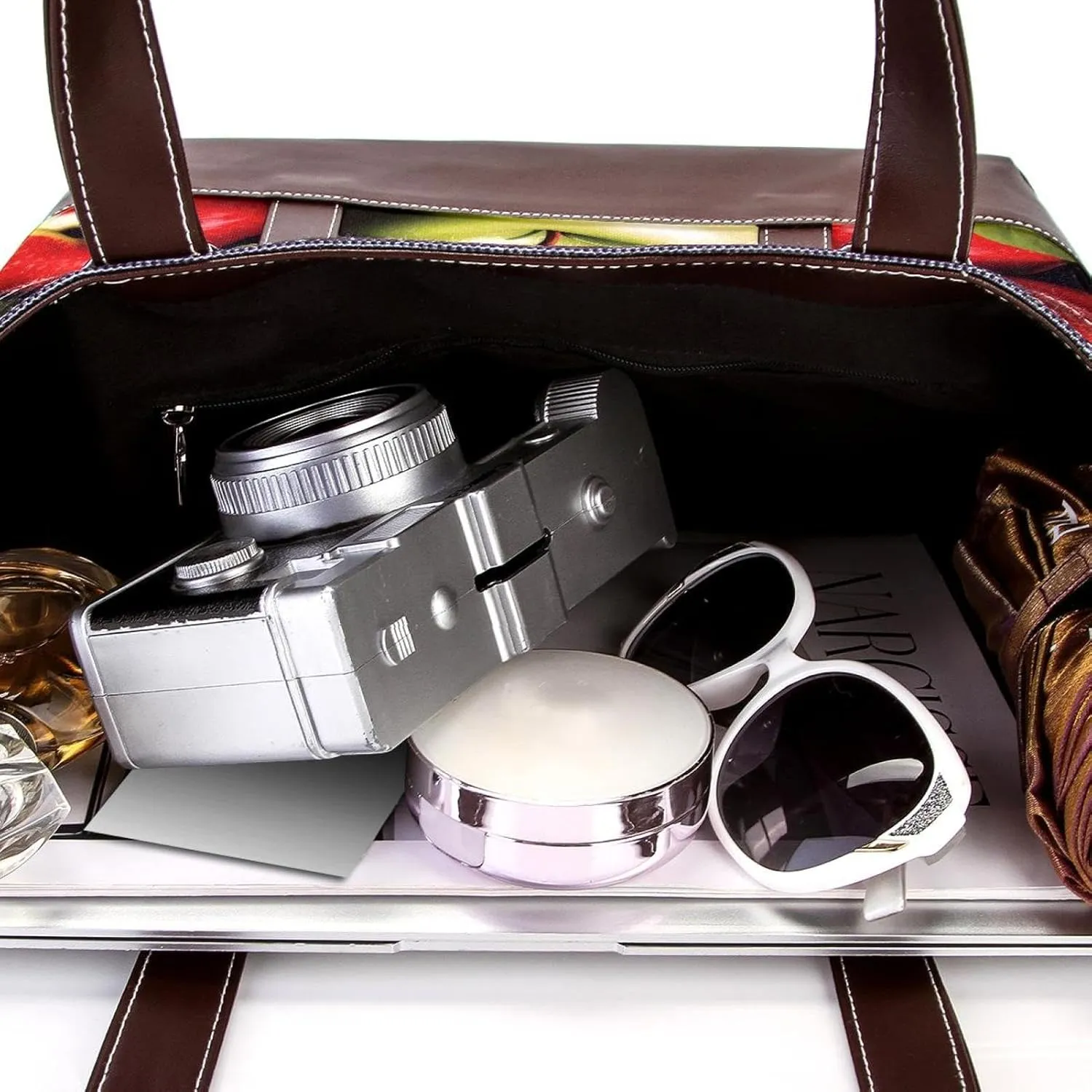 Fresh Fruits-507 Shoulder Purses for Women Large Soft Washed Leather Purses and Durable Handbags