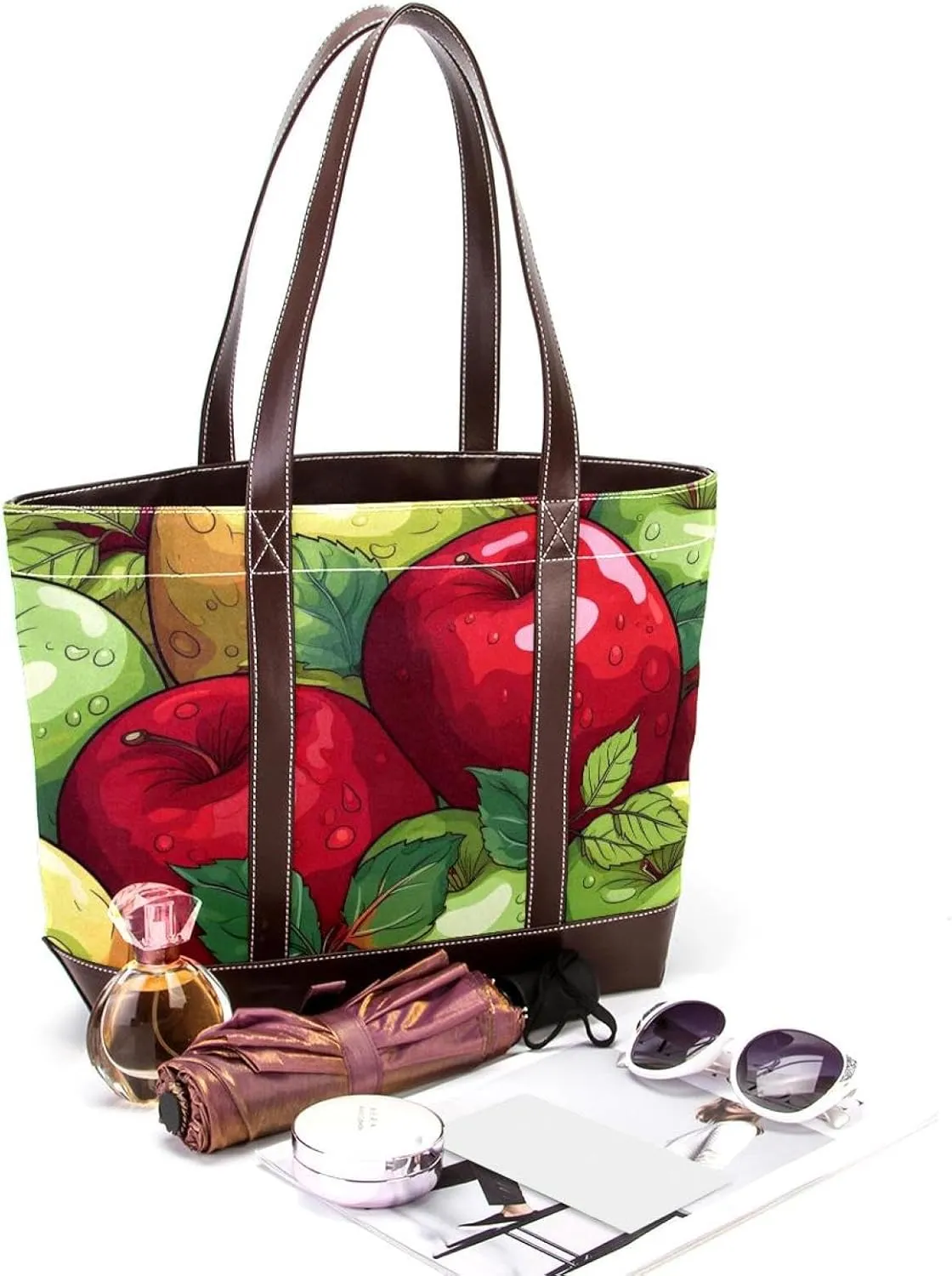 Fresh Fruits-507 Shoulder Purses for Women Large Soft Washed Leather Purses and Durable Handbags