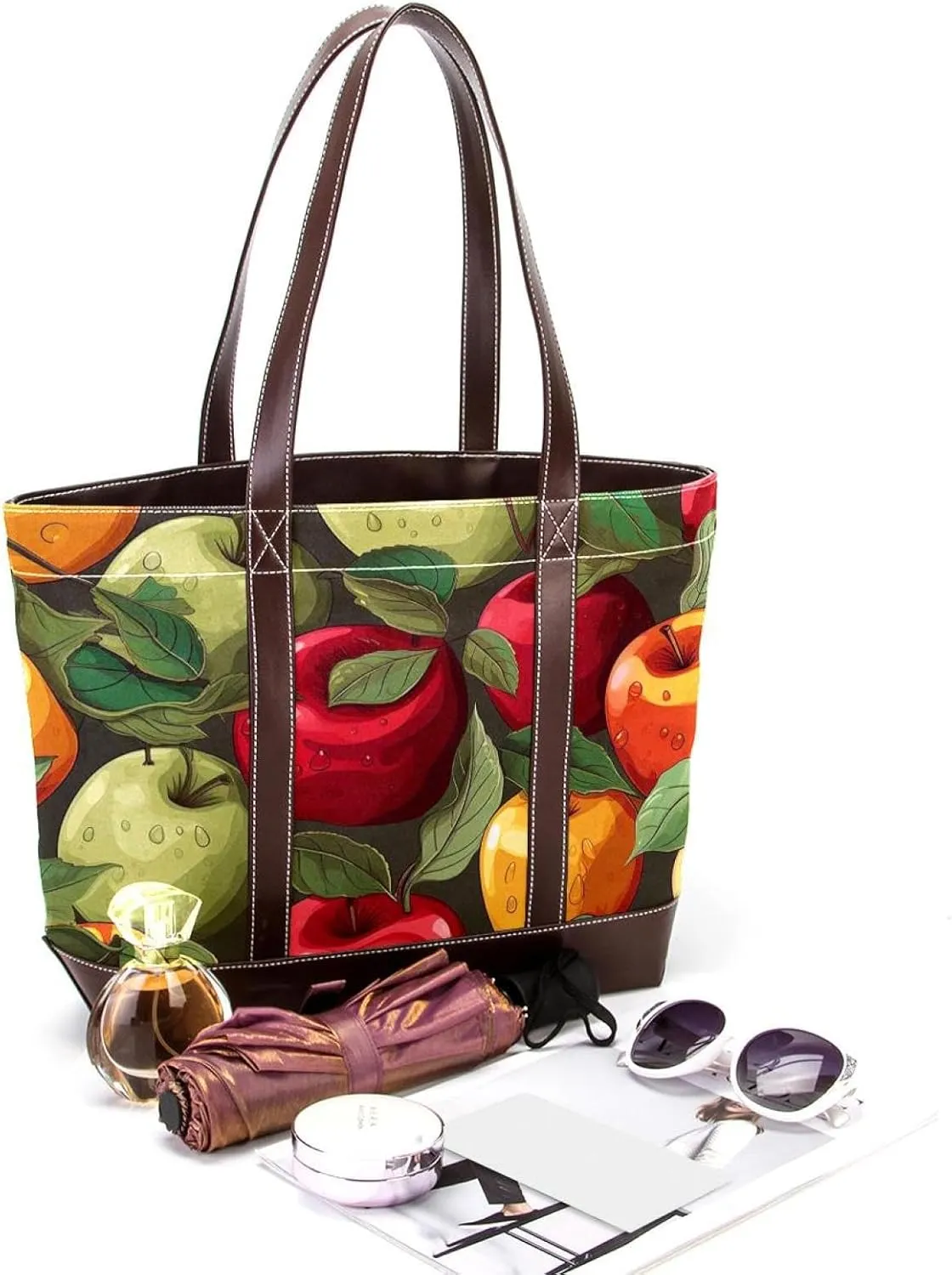 Fresh Fruits-507 Shoulder Purses for Women Large Soft Washed Leather Purses and Durable Handbags