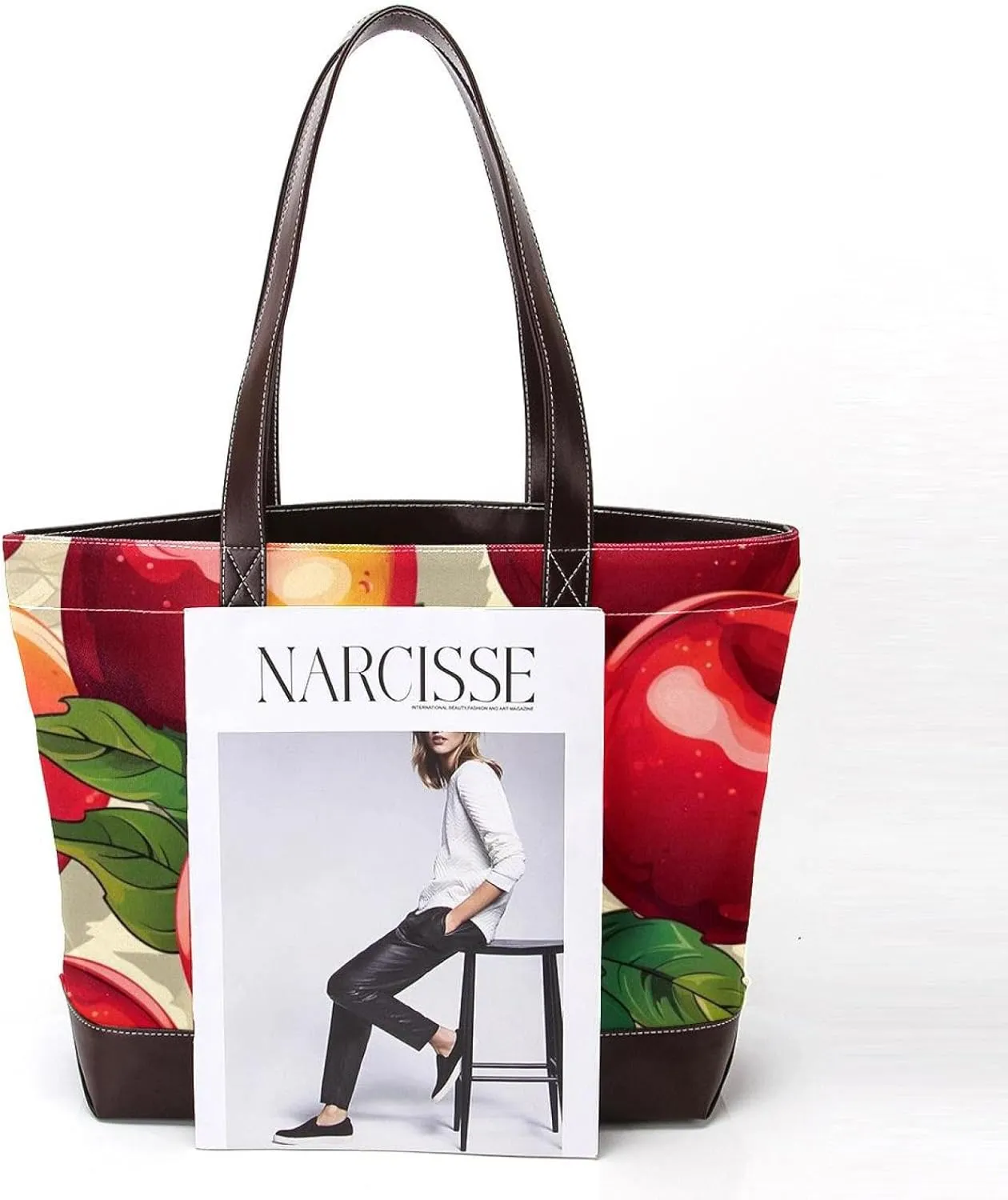 Fresh Fruits-507 Shoulder Purses for Women Large Soft Washed Leather Purses and Durable Handbags