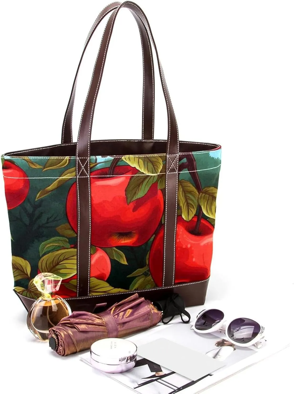 Fresh Fruits-507 Shoulder Purses for Women Large Soft Washed Leather Purses and Durable Handbags