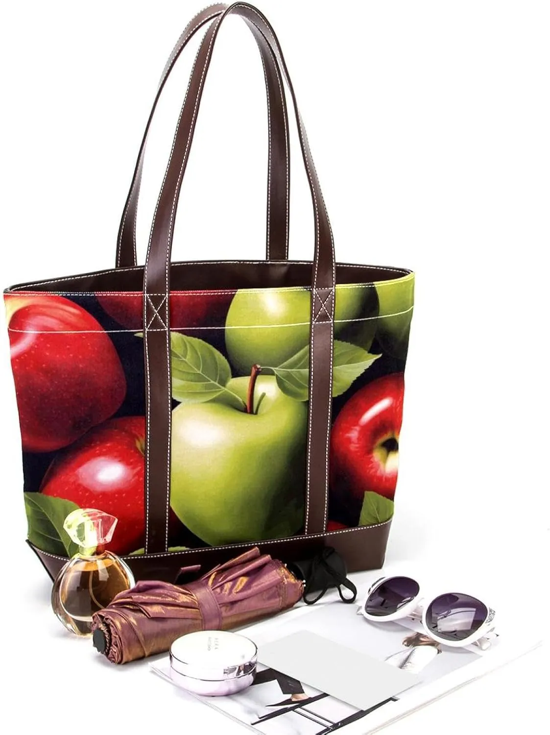 Fresh Fruits-507 Shoulder Purses for Women Large Soft Washed Leather Purses and Durable Handbags