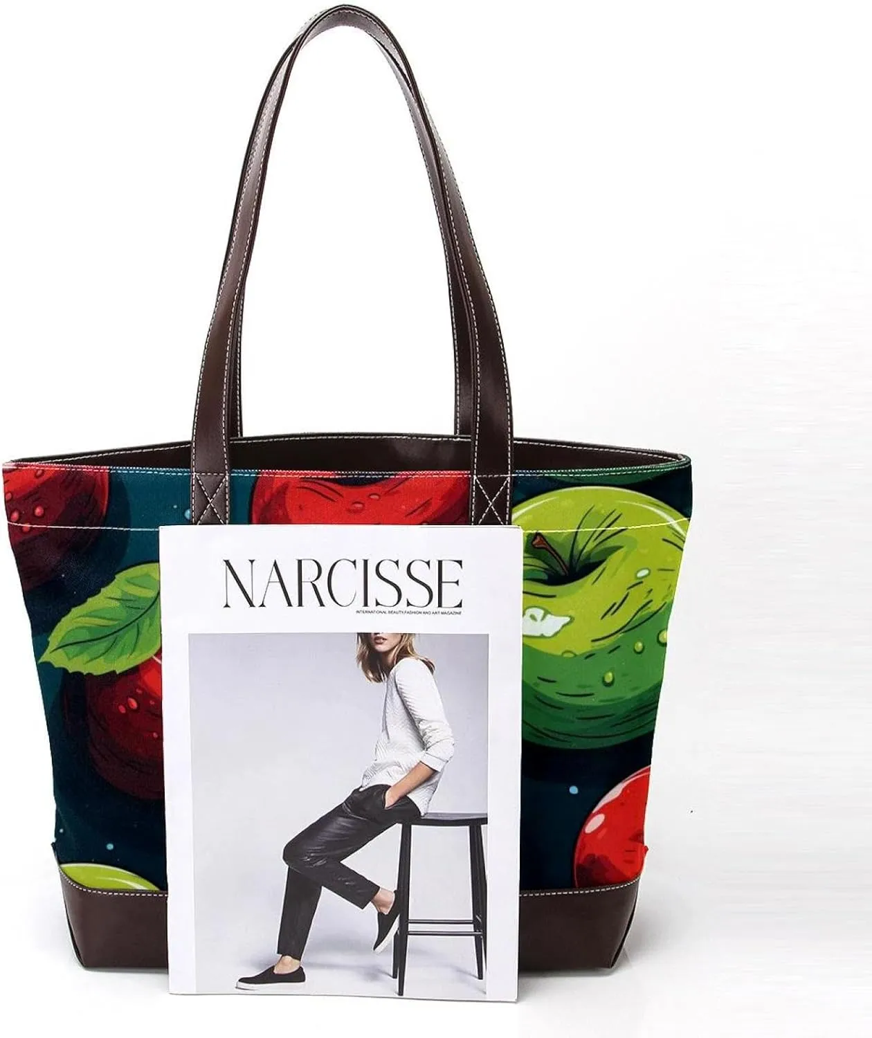 Fresh Fruits-518 Fashion Washed Durable Leather Purse Bag for Women Top Handle Ladies Shoulder Bags with Pockets Zipper