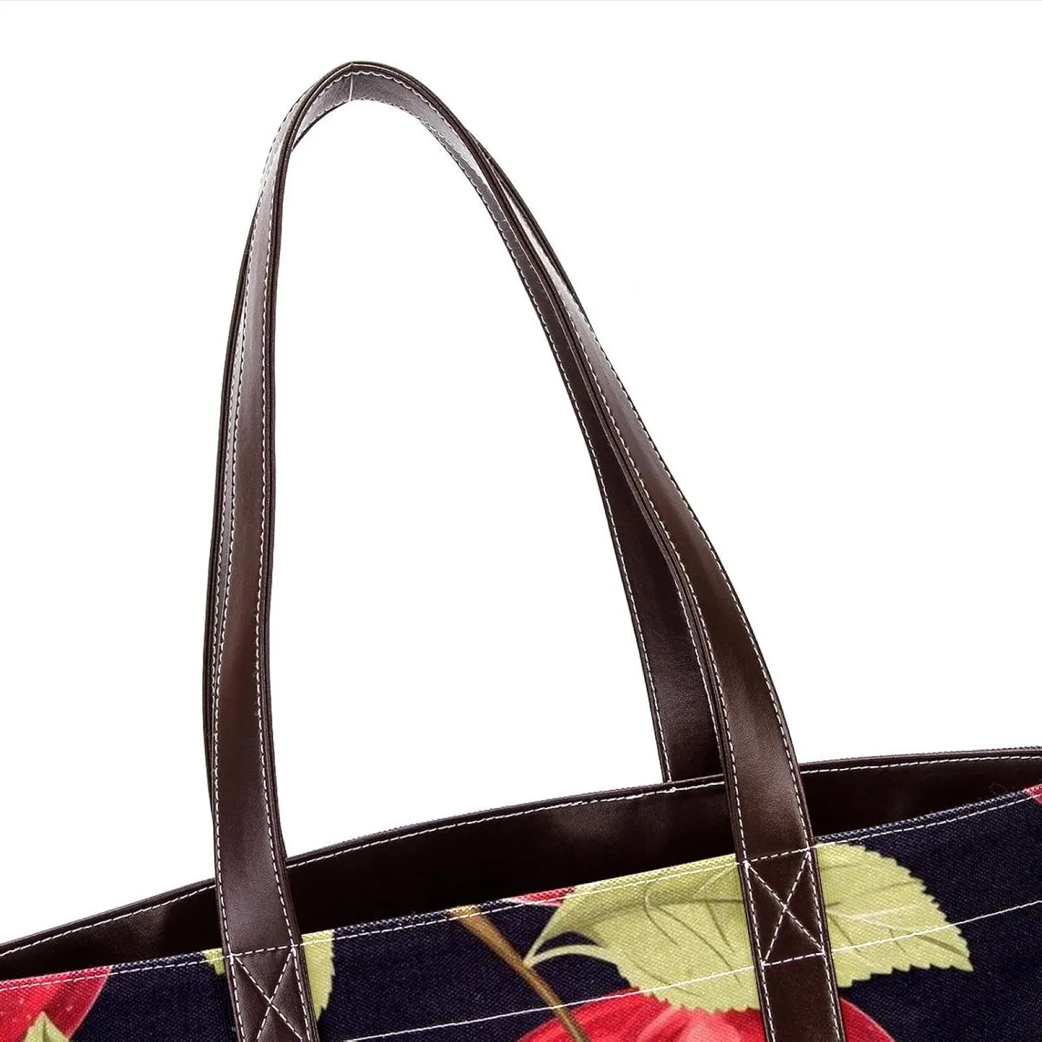 Fresh Fruits-518 Fashion Washed Durable Leather Purse Bag for Women Top Handle Ladies Shoulder Bags with Pockets Zipper