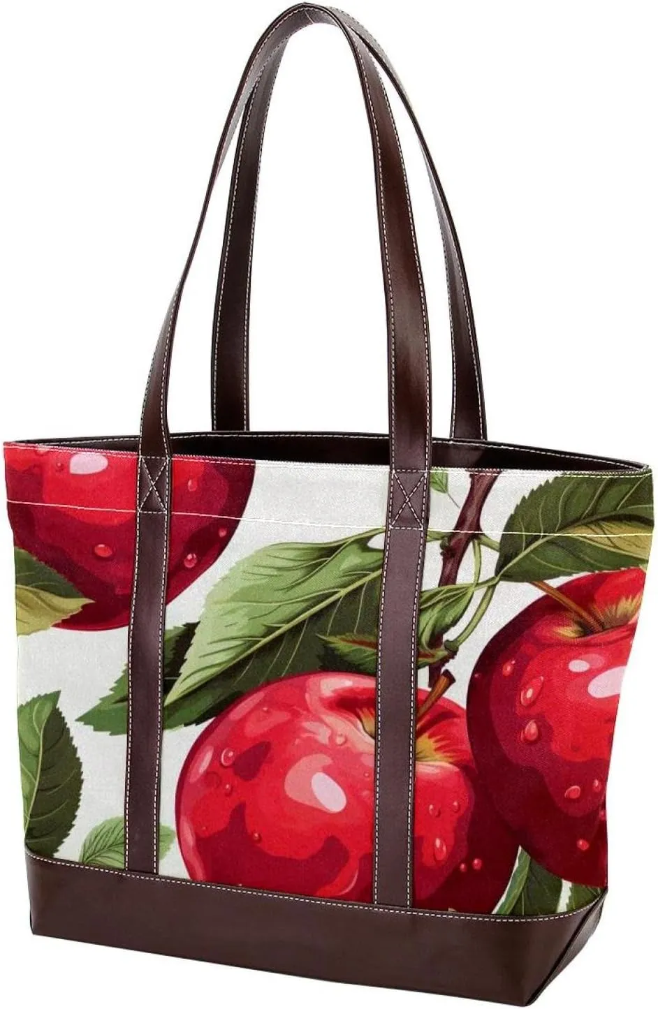 Fresh Fruits-518 Fashion Washed Durable Leather Purse Bag for Women Top Handle Ladies Shoulder Bags with Pockets Zipper